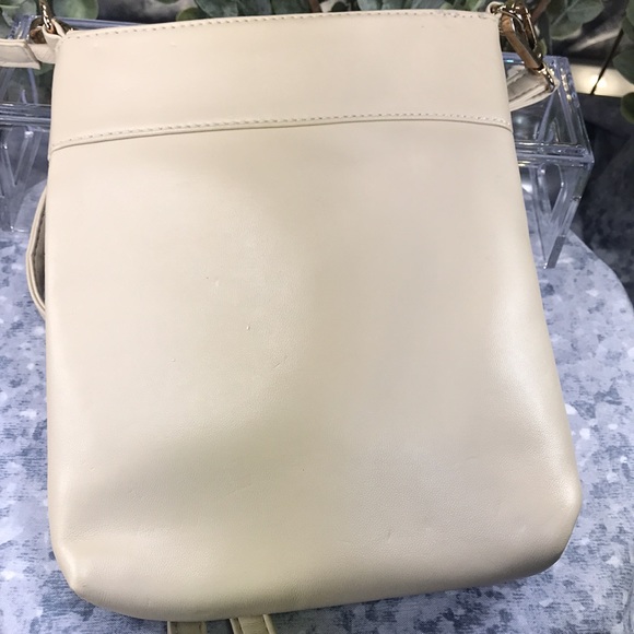 Melie Bianco Beige Sm. Shoulder Bag 7”W x 9”H w/24” Adjustable Shoulder Strap - Picture 10 of 12